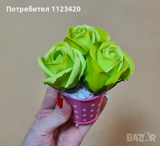 Ароматни сапунени рози в метална кофичка, снимка 3 - Декорация за дома - 44766914