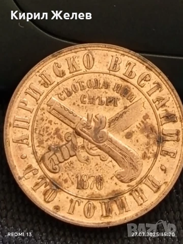 Рядка монета 1 лев 1976г. НРБ 100г. АПРИЛСКО ВЪСТАНИЕ за КОЛЕКЦИОНЕРИ 46139, снимка 10 - Нумизматика и бонистика - 51157896