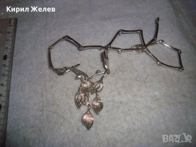 ПРЕКРАСНА КРИСТАЛНА ФЛОРАЛНА АР НУВО СТИЛ ОГЪРЛИЦА КОЛИЕ с БЯЛА ПОЗЛАТА 71861, снимка 13 - Колиета, медальони, синджири - 37851543