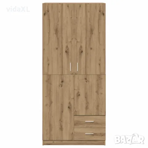 vidaXL Гардероб Artisan Дъб 80x52x180 cm Инженерна дървесина, снимка 4 - Гардероби - 56148241