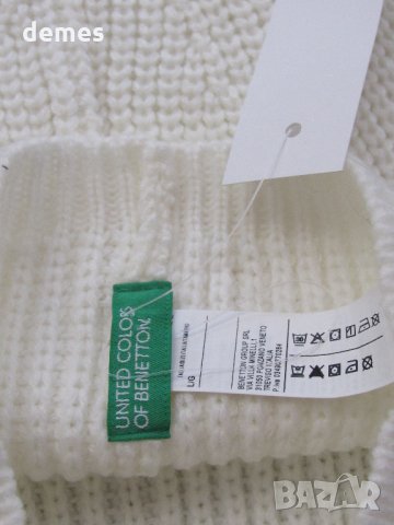  Дамска шапка United Colors of Benetton-снежно бяла, снимка 4 - Шапки - 30780587