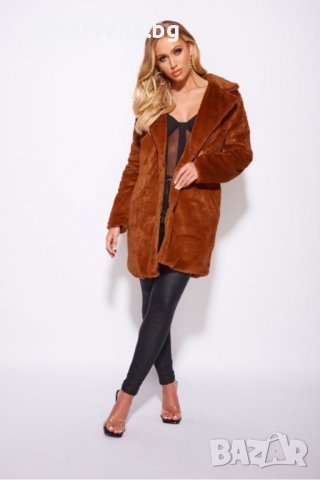 Дамско палто в кафяво, снимка 7 - Палта, манта - 37909776