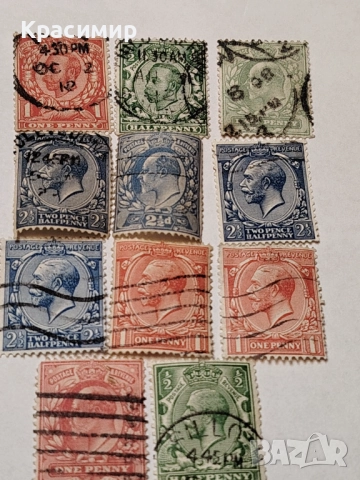 Винтидж ПОЩЕНСКИ марки Крал Джордж 5, снимка 11 - Филателия - 52950487