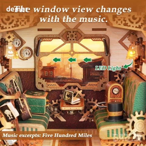 Комплект кътче за книги Tonecheer: 3D пъзел - кабина на влак, снимка 3 - Пъзели - 51691374