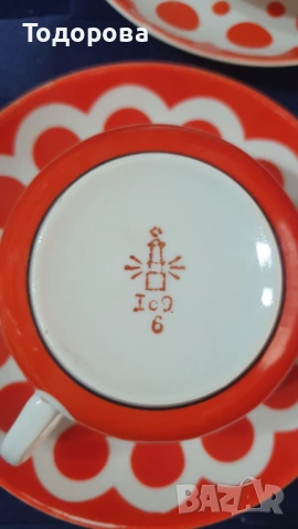 Порцеланов руски сервиз за чай -Дружковский фарфоровый завод -  16 части, снимка 7 - Сервизи - 54009166