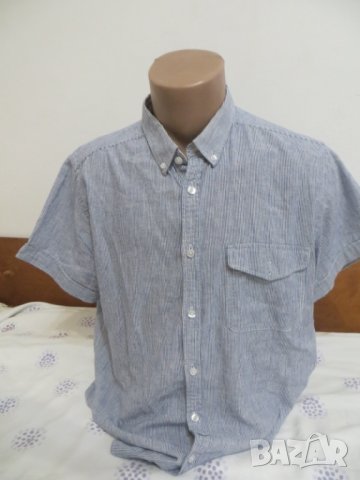 Мъжка риза с къс ръкав от лен Blueprint