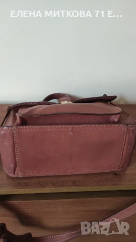 Маркова италианска чанта от естествена кожа в кафяв цвят, снимка 6 - Чанти - 50709099