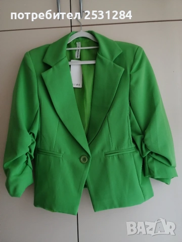 Дамско зелено сако, размер Л, снимка 3 - Сака - 54243973