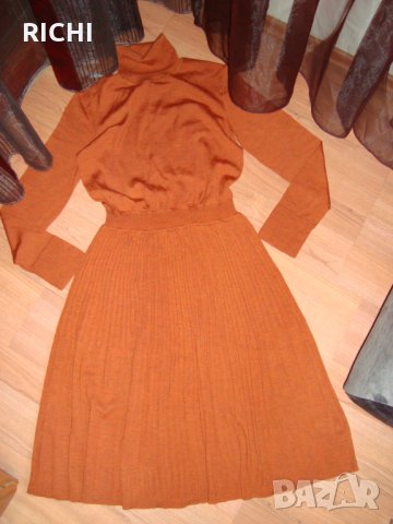 CALVIN KLEIN SUPERFINE FLARE DRESS-нова рокля вълна, снимка 3 - Рокли - 35431541