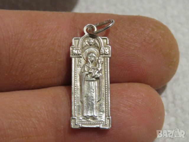 сребърен медальон, сребърно колие богородица с молебен канон Пресвета Богородице, спаси нас!, снимка 2 - Колиета, медальони, синджири - 31569406