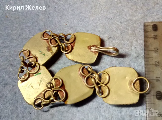 Стара СЕДЕФЕНА ОРИЕНТАЛСКИ ЕТНО СТИЛ ГРИВНА от ТИБЕТСКО СРЕБРО / САЧАН / БРОНЗ Ръчна РАБОТА 48779, снимка 3 - Антикварни и старинни предмети - 48148987