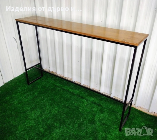 метална бар маса с дървен плот в наличност , снимка 8 - Маси - 52419225