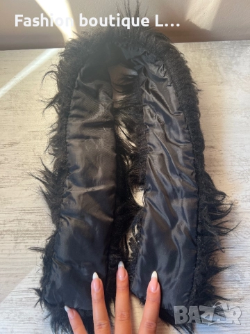 Черна пухена яка за качулка с дълъг косъм 🖤🖤🖤, снимка 4 - Други - 52278887