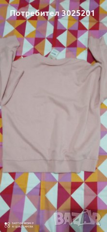 Нова Дамска Блуза с  лека вата в прасковено размер Л ХЛ, снимка 3 - Блузи с дълъг ръкав и пуловери - 42758243