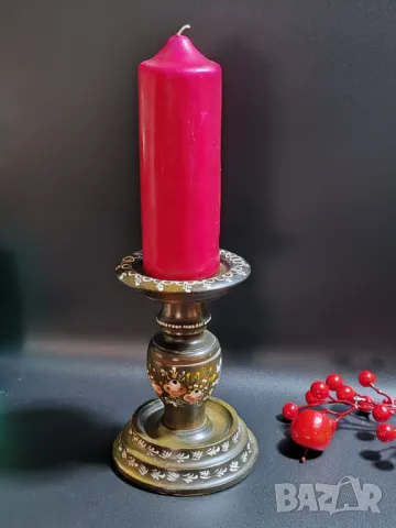 Голям дървен свещник. Ръчна изработка, ръчно  рисуван, снимка 9 - Декорация за дома - 48826876