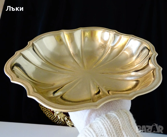 Бронзова фруктиера,салатиера 850 гр.,релеф. , снимка 5 - Антикварни и старинни предмети - 52997633