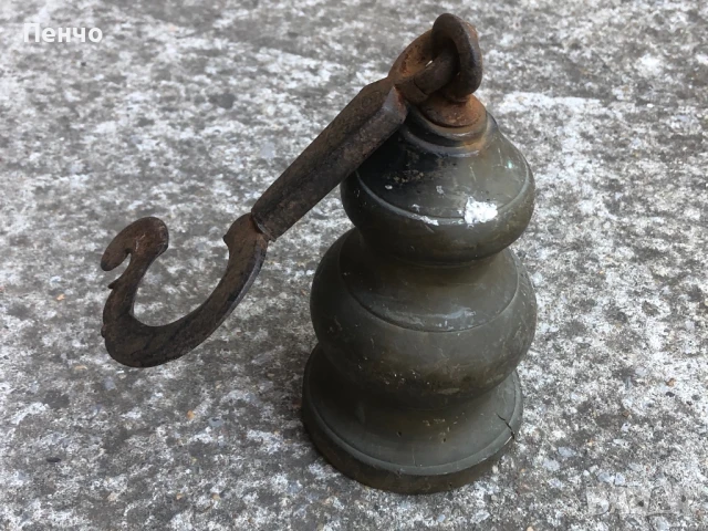 голям бронзов топуз за старинен кантар, снимка 1