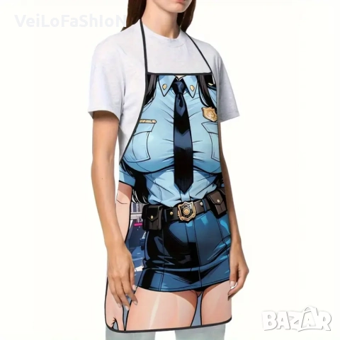 Нова забавна готварска престилка Полицайка, снимка 2 - Подаръци за жени - 52733941