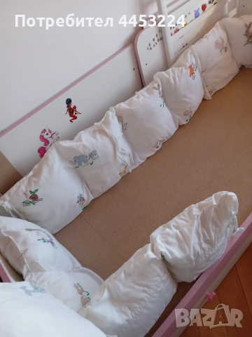 Бебешки-детски балдахин, обиколници,матрак алое вера и чаршафчета, снимка 11 - Спално бельо и завивки - 51487335