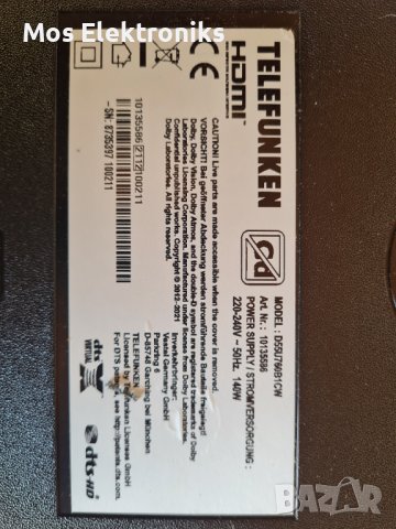 Телевизор TELEFUNKEN D55U760B1CW на части, снимка 5 - Части и Платки - 42292147