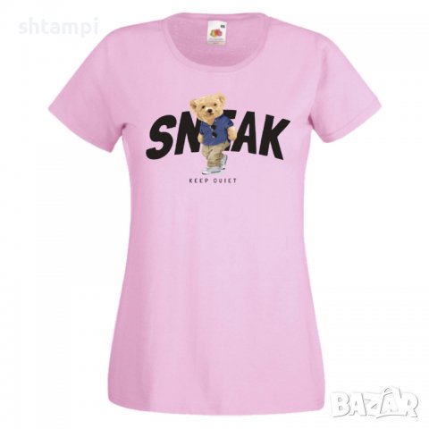 Дамска тениска  bear SNEAK Keep Quiet, Мече,Меченце,Животно, Играчка,Изненада,Подарък,Повод,, снимка 11 - Тениски - 37293398