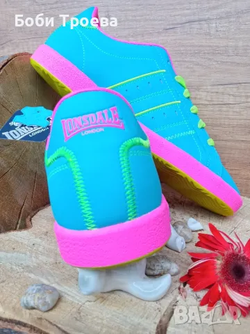 Дамски Lonsdale Кожени Маратонки Leyton Leather, снимка 4 - Маратонки - 50366223