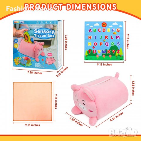 Ново прасенце играчка за ранно обучение с 10 кърпички Монтесори бебе, снимка 6 - Образователни игри - 39907247