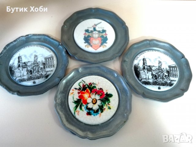 Стари немски декоративни чинийки/ подложки за чаши, снимка 1 - Други ценни предмети - 31579202