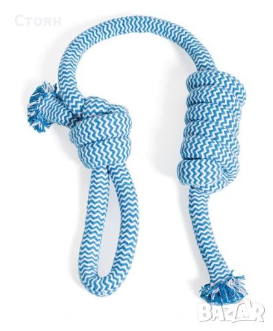 Въже за играчка за куче 63см - синьо