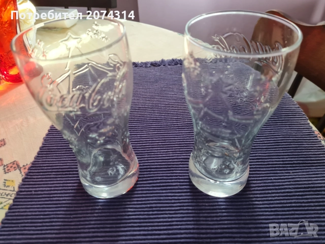 Стъклени чаши Кока кола, снимка 2 - Чаши - 52658739