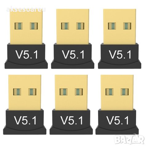 USB Bluetooth 5.1 адаптер Handsfree Безжичен Приемник предавател 2.4 GHz за Лаптоп PC мишка аудио бл, снимка 5 - Други - 40821318