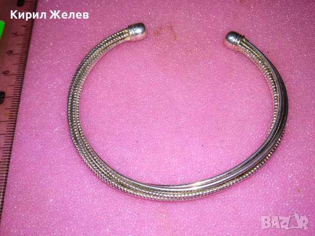 КРАСИВА ПОСРЕБРЕНА ГРИВНА от БЛАГОРОДНА НЕРЪЖДАЕМА СТОМАНА с ПЕЧАТ 925 Тип ТОРКВА 43245, снимка 3 - Гривни - 44394523