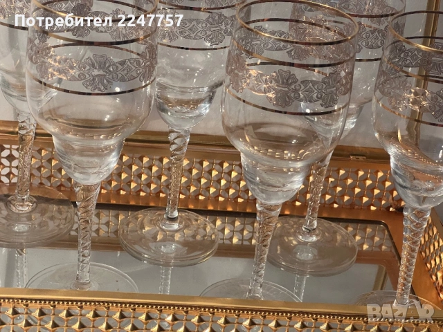 Кристални чаши с 24К 