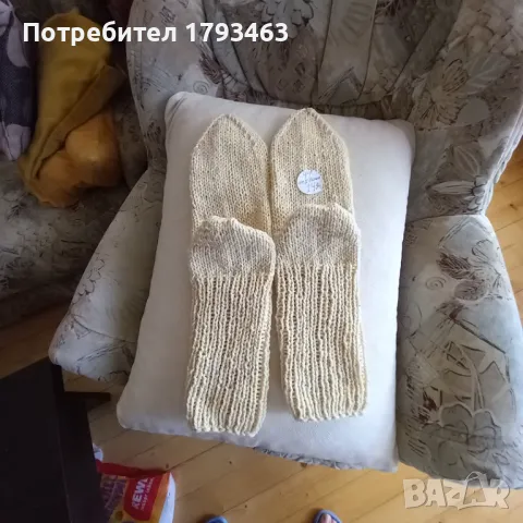 Ръчно плетени мъжки чорапи от вълна размер 44, снимка 1