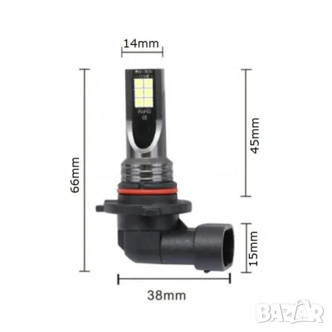 LED крушки 3200 9005 18W 6000K комплект 2 броя, снимка 2 - Аксесоари и консумативи - 55864689