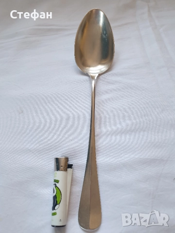 Огромна посребрена лъжица, снимка 2 - Антикварни и старинни предмети - 52184666