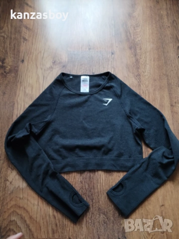 Gymshark Vital Crop Top - дамска фитнес блуза КАТО НОВА Л, снимка 5 - Блузи с дълъг ръкав и пуловери - 53890257