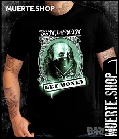 Черна тениска с щампа BENJAMIN GET MONEY