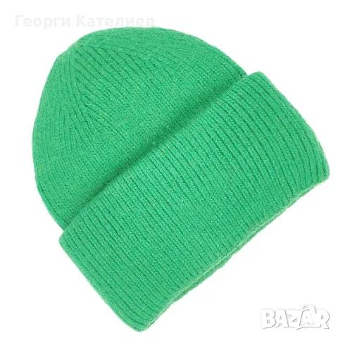 Плетена дамска зимна шапка в зелено ангора Код на продукта:DASH-001-7