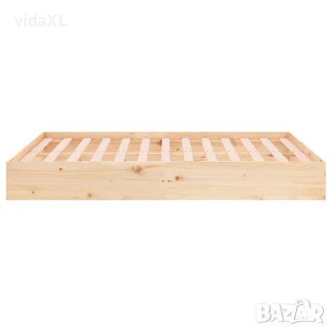 vidaXL Рамка за легло, дърво масив, 120x190 см, Small Double, снимка 6 - Спални и легла - 56147934