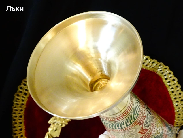 Бронзова ваза 36 см.,цветен клетъчен емайл. , снимка 6 - Антикварни и старинни предмети - 53035496