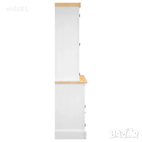 vidaXL Висок шкаф Corona, бял, 112x43x191,5 см, мексикански бор масив, снимка 6 - Бюфети - 56147354