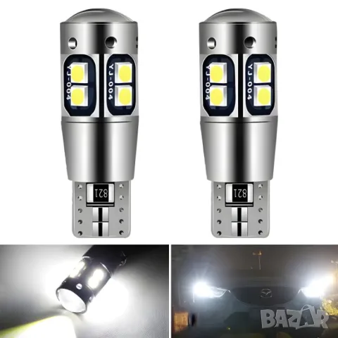 LED крушки T10 W5W бели 6000K 12-24V 2 броя, снимка 2 - Аксесоари и консумативи - 55864912