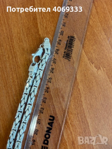 Кралска плетка 72гр 59-60см 925, снимка 3 - Колиета, медальони, синджири - 54172251