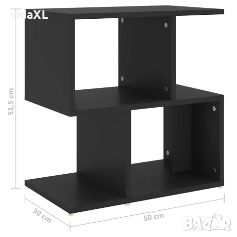 vidaXL Нощни шкафчета, 2 бр, черни, 50x30x51,5 см, инженерно дърво, снимка 8 - Шкафове - 56147817