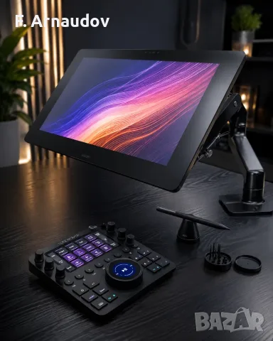Wacom Cintiq Pro 24 4K + Flex Arm + Loupedeck CT – практически нов професионален комплект