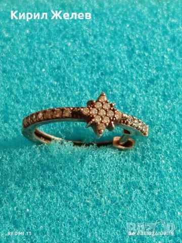 Винтидж сребърна обеца с инкрустирани кристали много красива 26317, снимка 6 - Обеци - 54104460