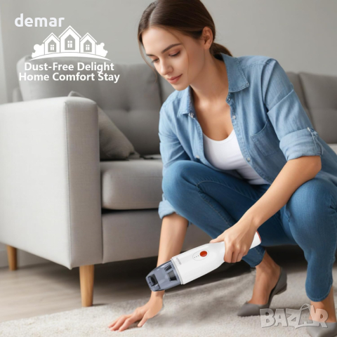 absob Безжична ръчна прахосмукачка за кола - Мини, акумулаторна, преносима, USB зареждане, бяла, снимка 2 - Прахосмукачки - 44747892