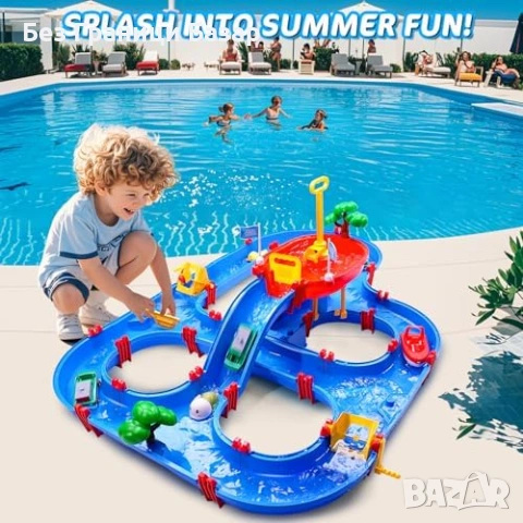 Нова лятна играчка Детски воден парк с канали и помпа 100 части за двор, снимка 9 - Други - 53875637