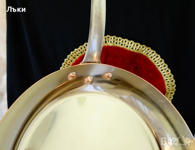 Меден тиган,чиста червена мед 700 гр.,калайдисан. , снимка 7 - Антикварни и старинни предмети - 50423053